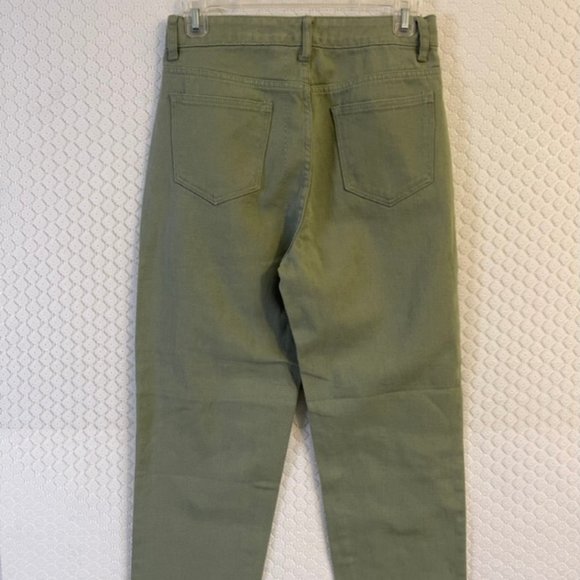 NWOT Shein Army Green High Waist Straight Leg 5 Pocket Jeans Size PS/ 6P - Picture 7 of 7